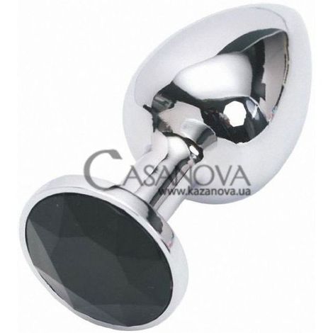 Основне фото Анальна пробка Jewelery Butt Plug Small срібляста із чорним 7,5 см