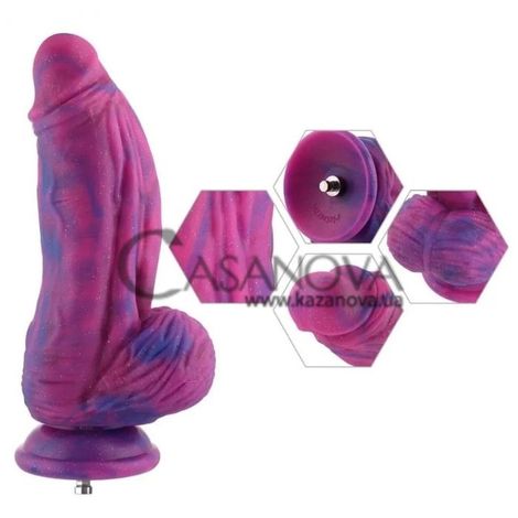 Основне фото Фалоімітатор для секс-машин Hismith 9.45" Silicone Fantasy Series Dildo фіолетовий з синім 24 см