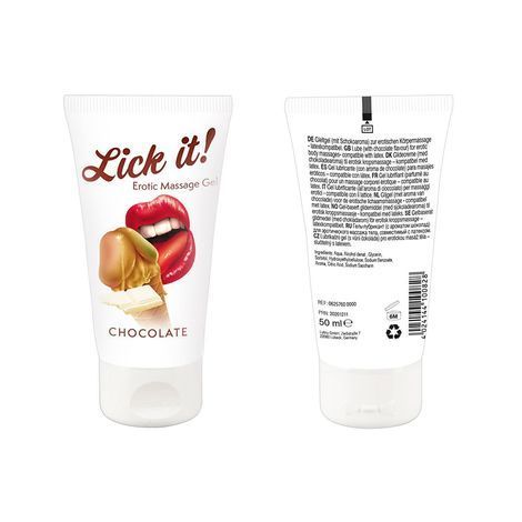 Основное фото Массажный оральный лубрикант Lick it! шоколад 50 мл