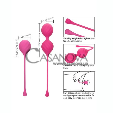 Основне фото Набір вагінальних кульок California Exotic Novelties Kegel Training 2 Piece Set рожевий