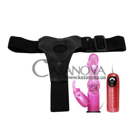 Основное фото Страпон с вибрацией женский Lybaile Ultra Harness Sensual Comfort Strap-On BW-022038 розовый 18 см
