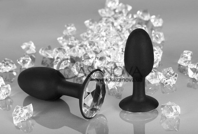 Основное фото Анальная пробка Diamond Large чёрная с прозрачным кристаллом 11 см