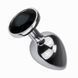 Дополнительное фото Металлическая анальная пробка Crystal S IODU-280950 серебристая с чёрным кристаллом 7,5 см