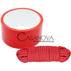 Основне фото Набір для бондажу BondX Bondage Ribbon & Love Rope червоний