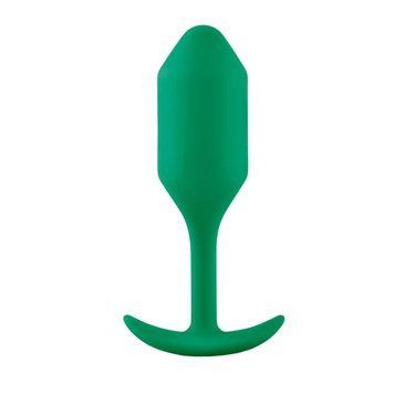 Основное фото Анальная пробка со смещённым центром тяжести b-Vibe Snug Plug 2 зелёная 11,5 см