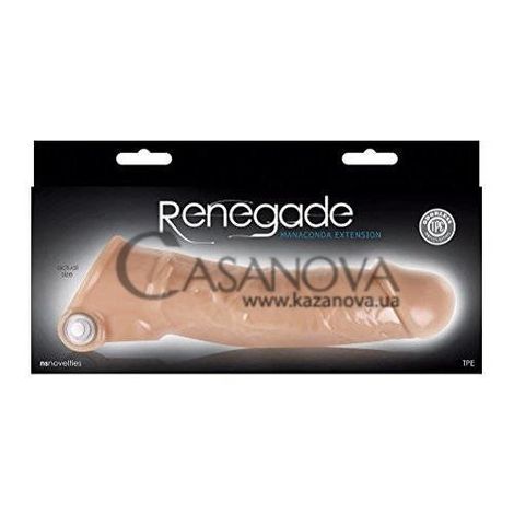 Основное фото Удлиняющая вибронасадка на пенис Renegade Manaconda Extension телесная 19,5 см