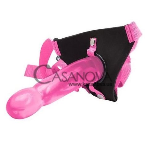 Основне фото Страпон Climax Strap-on Pink Ice Dong & Harness Set рожевий 19 см