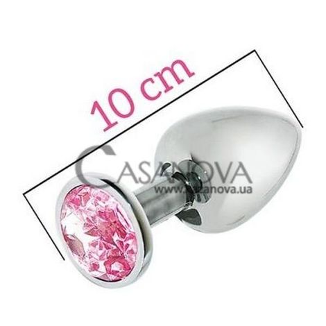 Основное фото Анальная пробка Mai No.74 серебристая с розовым 10 см
