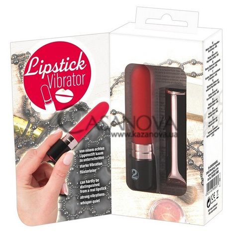 Основное фото Мини-вибратор Lipstick Vibrator 595861 чёрно-красный 10,3 см