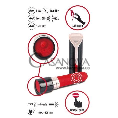 Основне фото Міні-вібратор Lipstick Vibrator 595861 чорно-червоний 10,3 см