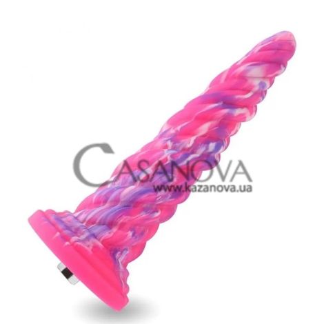 Основне фото Фалоімітатор для секс-машин Hismith 10.12" Silicone Dildo Rose Monster Series рожевий з фіолетовим 25,7 см