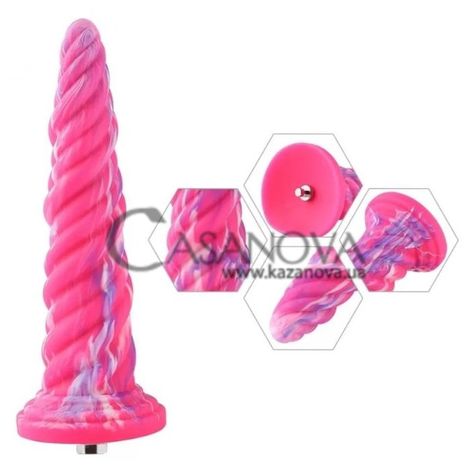 Основное фото Фаллоимитатор для секс-машин Hismith 10.12" Silicone Dildo Rose Monster Series розовый с фиолетовым 25,7 см