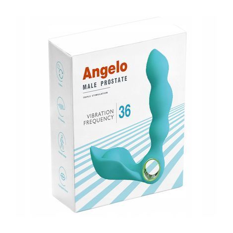 Основное фото Массажёр простаты с вибрацией Boss of Toys Angelo Male Prostate голубой 13,7 см