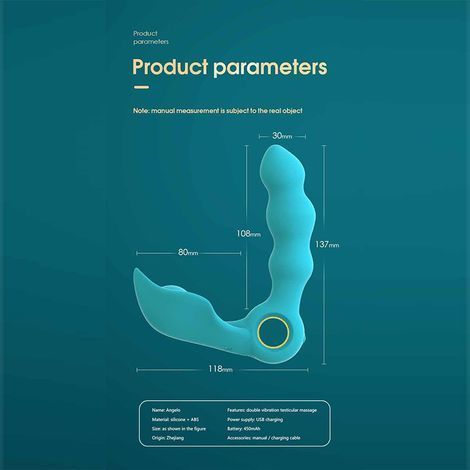 Основное фото Массажёр простаты с вибрацией Boss of Toys Angelo Male Prostate голубой 13,7 см