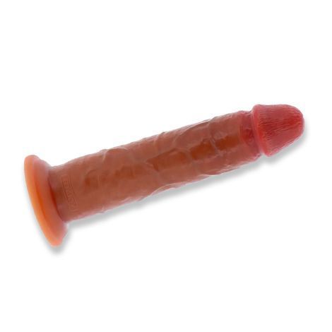Основное фото Реалистичный фаллоимитатор на присоске Toy Joy Get Real Silicone Foreskin Dong коричневый 22 см