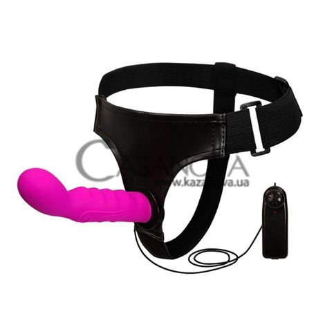 Основное фото Страпон женский с вибрацией Lybaile Ultra Harness Sensual Comfort Strap-On BW-022041 розовый 15,5 см