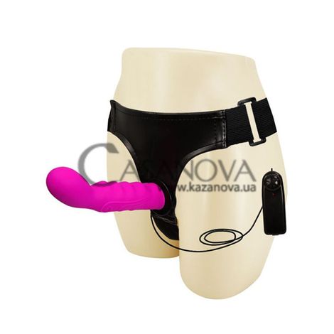 Основне фото Жіночий страпон з вібрацією Lybaile Ultra Harness Sensual Comfort Strap-On BW-022041 рожевий 15,5 см