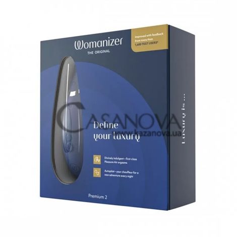 Основное фото Вакуумный клиторальный стимулятор Womanizer Premium 2 тёмно-синий 15,5 см