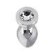 Дополнительное фото Анальная пробка Diamond Butt Plug S серебристая с прозрачным кристаллом 6 см