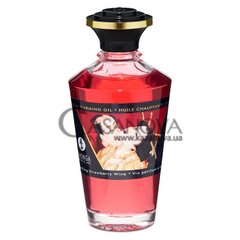 Основное фото Съедобное согревающее масло Shunga Warming Oil Huile Chauffante Sparkling Strawberry Wine клубничное игристое вино 100 мл