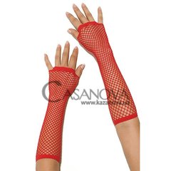 Основное фото Перчатки в сетку без пальцев Electric Lingerie длинные красные