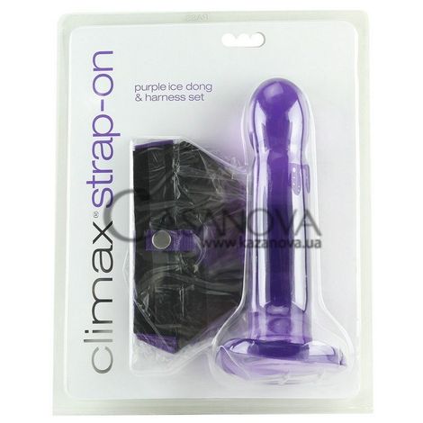 Основное фото Страпон Climax Strap-on Purple Ice Dong & Harness Set фиолетовый 19 см