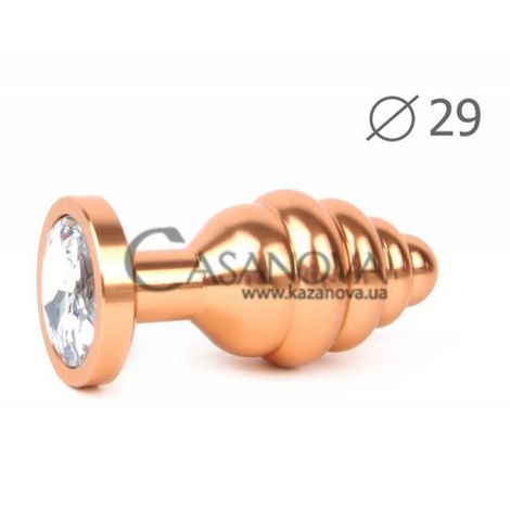 Основное фото Анальная пробка Anal Jewelry Plugs Gold Plug Small золотистая с прозрачным кристаллом 7,1 см