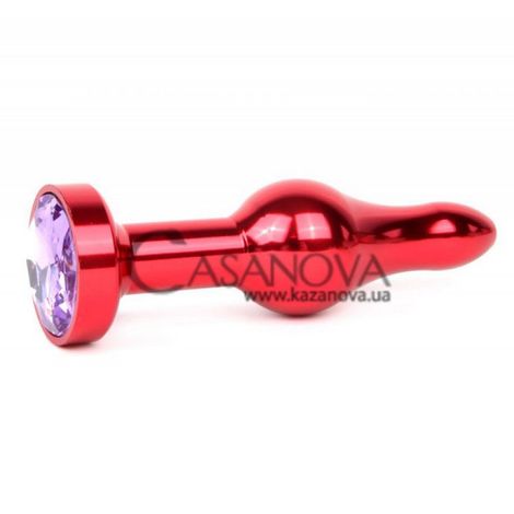 Основное фото Анальная пробка Anal Jewelry Plugs красная с сиреневым кристаллом 10,3 см