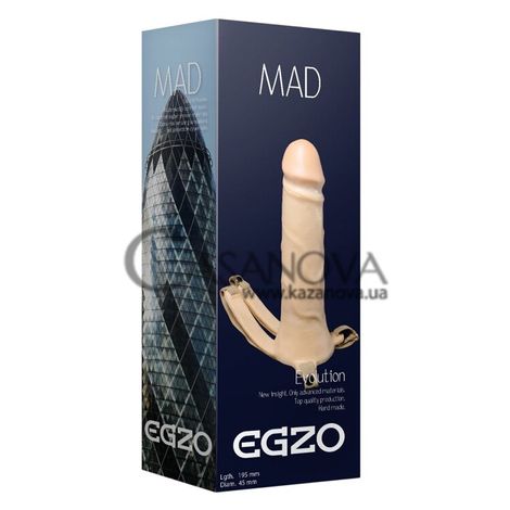 Основное фото Полый страпон Egzo Mad Evolution FH13 телесный 19,5 см