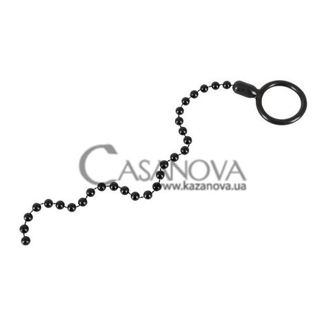 Основное фото Эрекционное кольцо с анальной цепочкой Naughty Toys Cock Ring And String Beads чёрное