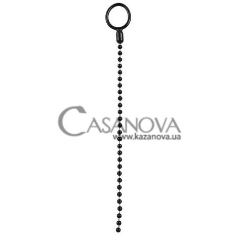 Основне фото Ерекційне кільце з анальним ланцюжком Naughty Toys Cock Ring And String Beads чорне