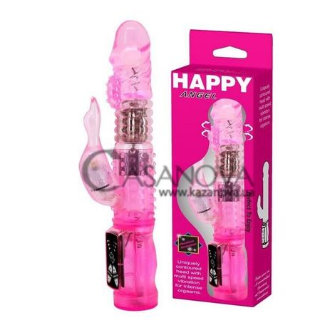 Основное фото Rabbit-вибратор с ротацией Happy Angel BW-037017 розовый 22 см