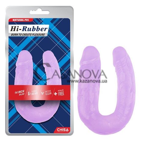 Основне фото Подвійний фалоімітатор Hi-Rubber Born To Create Pleasure 14 Inch фіолетовий 35 см