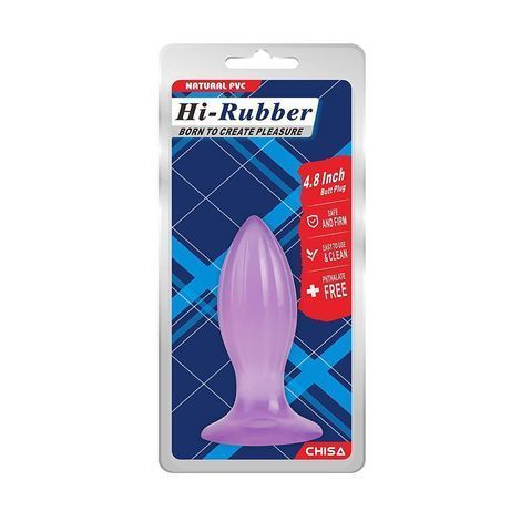 Основное фото Анальная пробка на присоске Chisa Novelties Hi-Rubber Butt Plug 4,8 inch 306517 фиолетовая 12,3 см