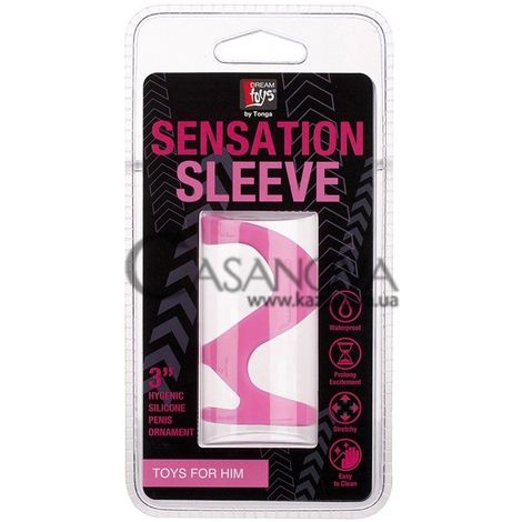 Основное фото Открытая насадка на член Sensation Sleeve розовая 7,5 см