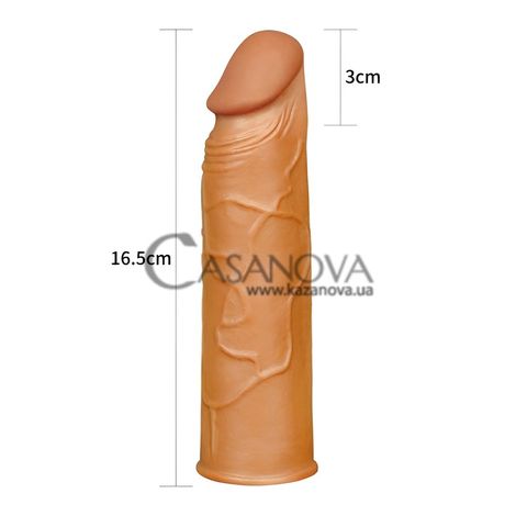 Основное фото Удлиняющая насадка Pleasure X-Tender Penis Sleeve коричневая 16,5 см