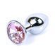 Додаткове фото Анальна пробка Boss Series Exclusivity Silver Rose срібляста з рожевим кристалом 7 см