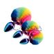 Дополнительное фото Анальная пробка Wooomy Filippi M разноцветная с разноцветным хвостом 8 см