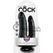 Дополнительное фото Двойной фаллос на присоске King Cock Double Penetrator чёрный 15,2 см