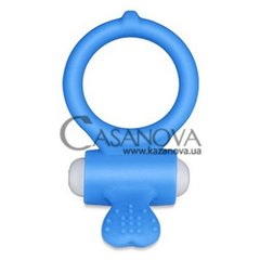 Основное фото Эрекционное виброкольцо Power Clit Cockring Heart голубое
