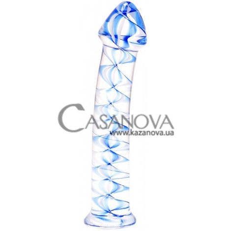 Основне фото Фалоімітатор зі скла Kinx Spiraled Ice прозоро-синій 17,8 см