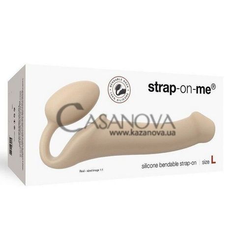 Основное фото Безремневой страпон Strap-On-Me Silicone Bendable Strap-On Size L телесный 15,8 см