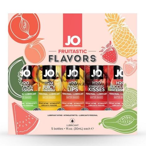 Основне фото Подарунковий набір із 5 лубрикантів JO Fruitastic Flavors 150 мл