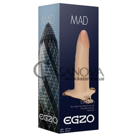 Основне фото Порожнистий страпон Egzo Mad Evolution FH14 тілесний 16 см
