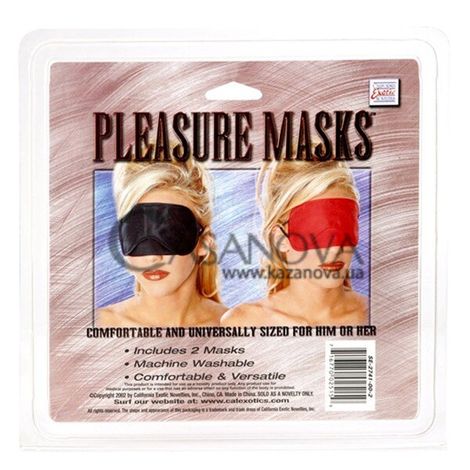 Основное фото Комплект из 2 масок на глаза California Exotic Novelties Pleasure Masks чёрно-красный