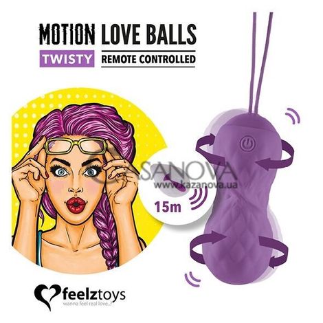 Основне фото Віброяйце Feelztoys Motion Love Balls Twisty фіолетове