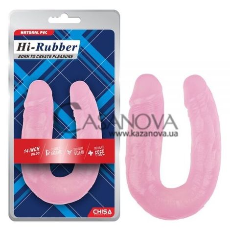 Основне фото Подвійний фалоімітатор Hi-Rubber Born To Create Pleasure 14 Inch рожевий 35 см