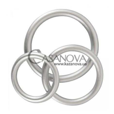 Основное фото Набор эрекционных колец Metallic Silicone Cock Ring Set серебристый