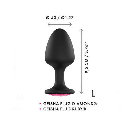 Основное фото Анальная пробка Dorcel Geisha Plug Ruby L чёрно-красная 9 см