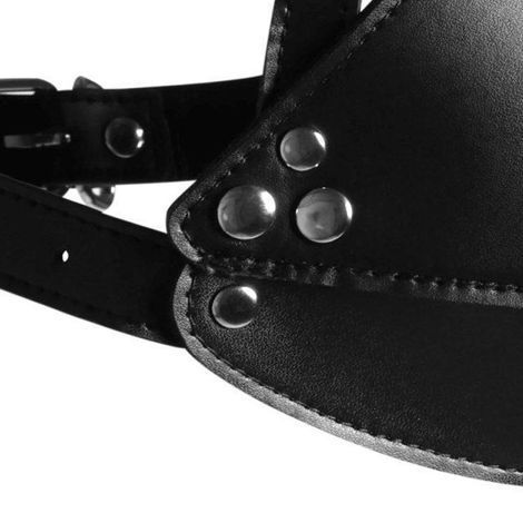 Основне фото Намордник з кляпом-кулькою Ouch! Head Harness with Mouth Cover and Solid Ball Gag чорний